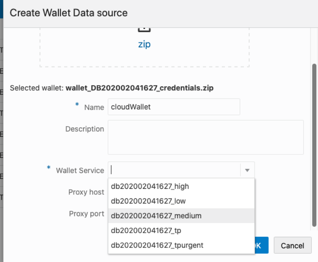 Wallet Data Source from cloud zip