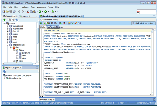 Creating Oracle Database Connection for Target User