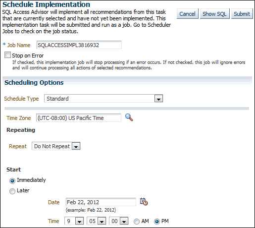 Description of sql_access_schedule_options.gif follows